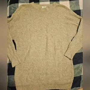 Pink Rose Womens Pink Beige Mini Sweater Dress Size Large